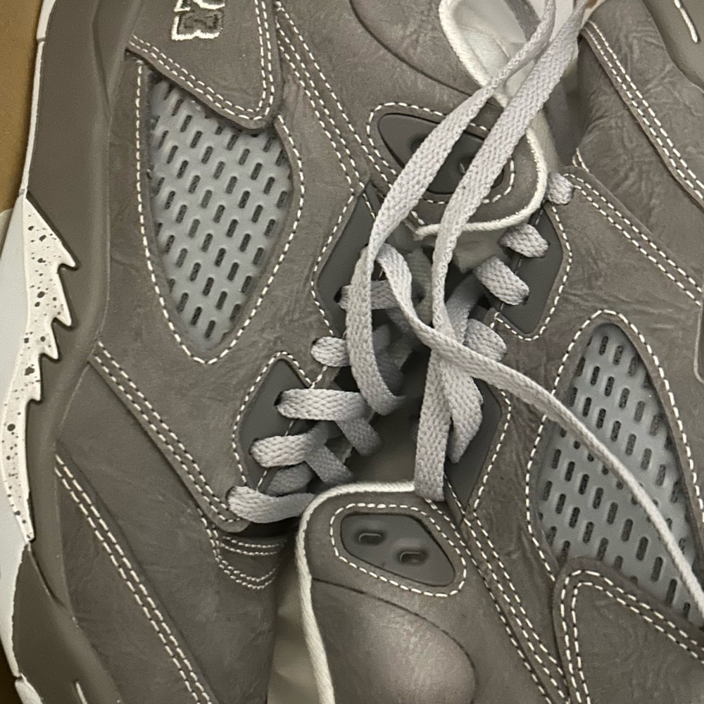 Jordan Kids Gray and White Sneakers